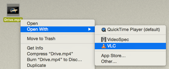 change the default player for mp4 mac